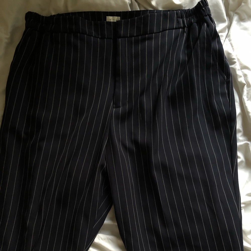 pin stripe navy work pants